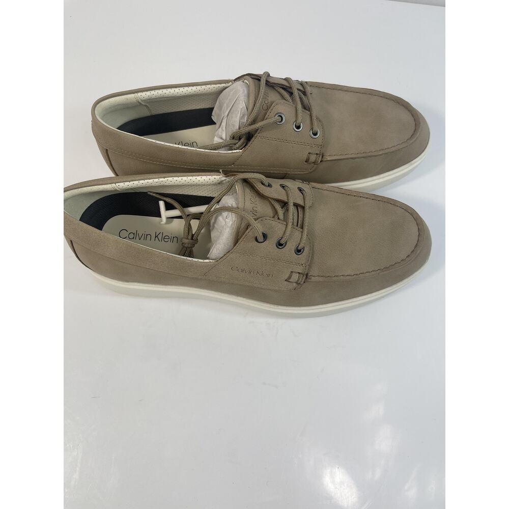Calvin Klein Shoes Mens Size 10 Beige Boat Shoe Sneakers Casual Comfort - Picture 8 of 16